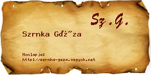 Szrnka Géza névjegykártya