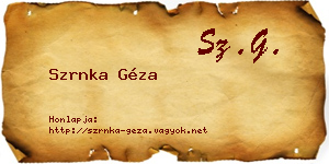 Szrnka Géza névjegykártya