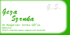 geza szrnka business card